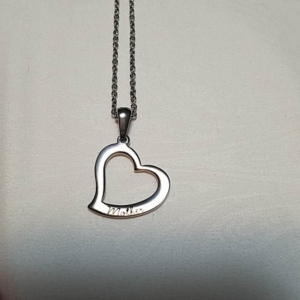 Silver Mother Heart necklace